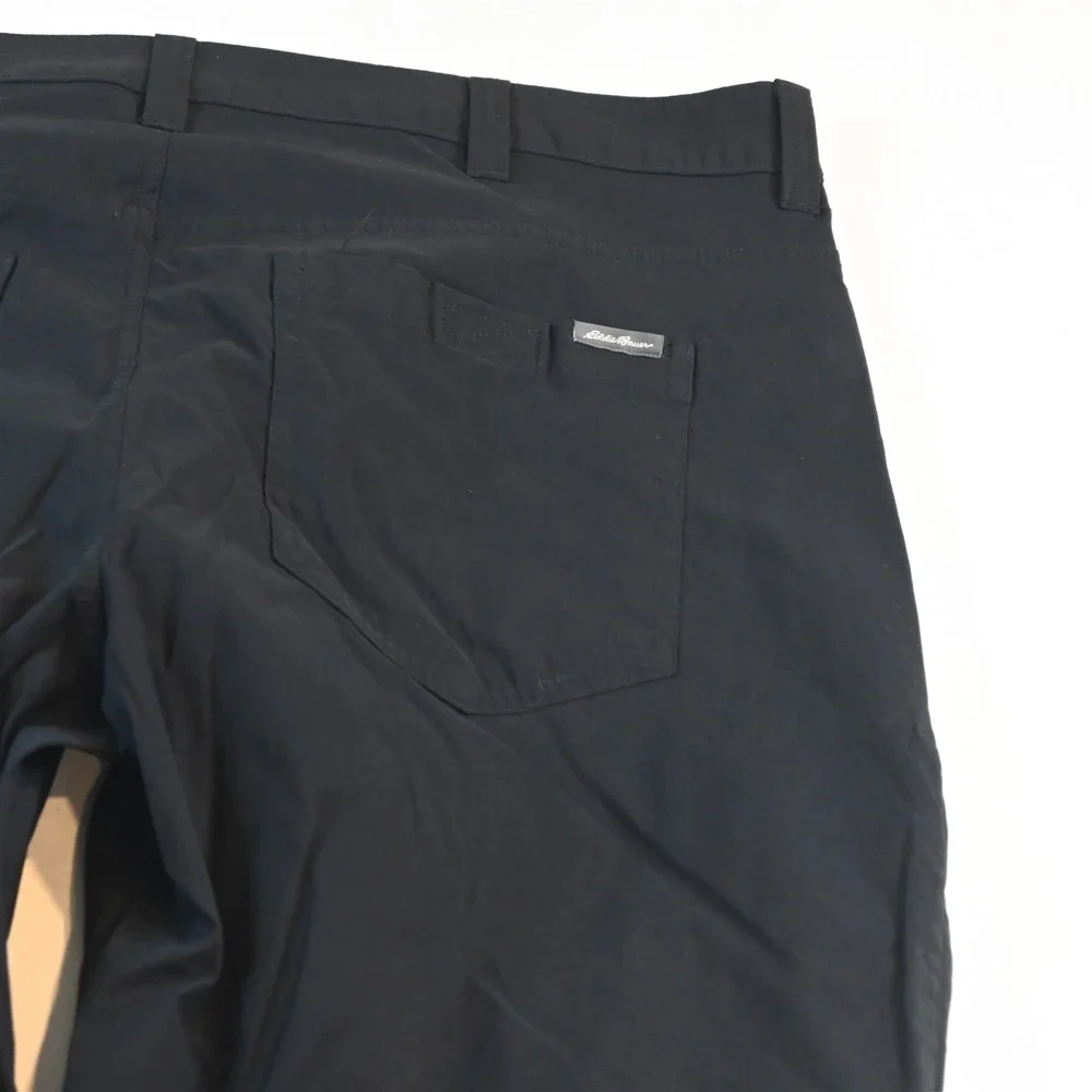 Eddie Bauer 40x30 Black Performance Zip Off Convertible‎ Cargo Shorts Mens Pants